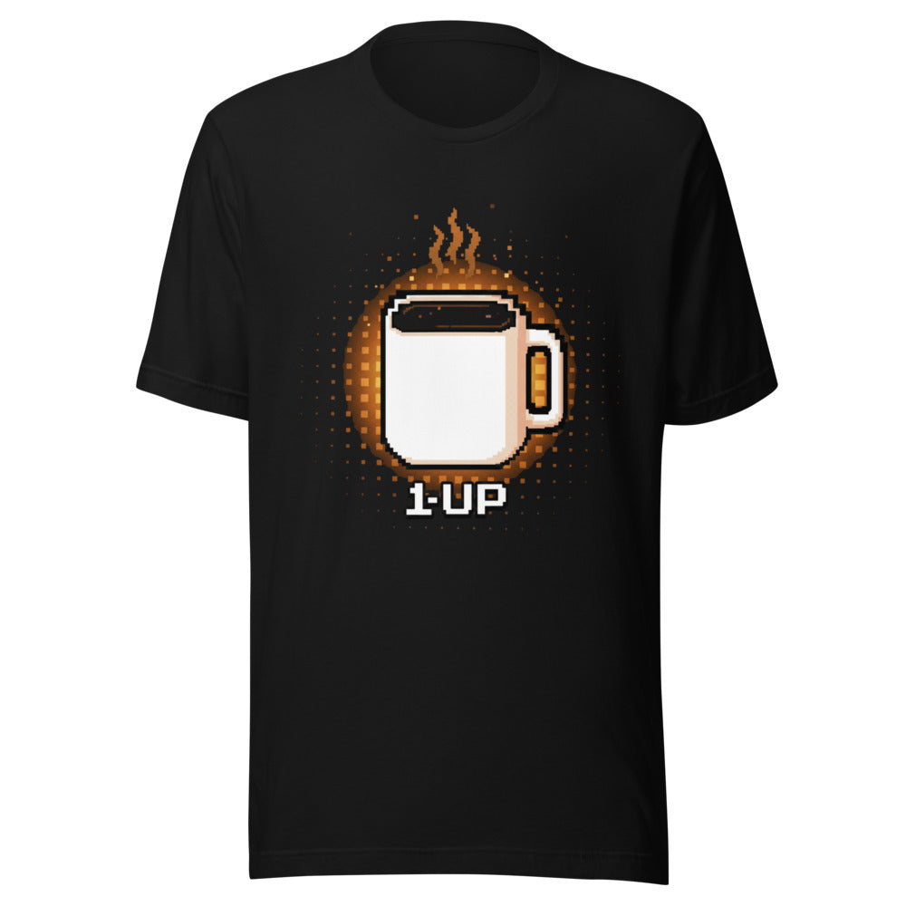 Playera 1 Up Pixel Coffee Mug Amber Glow - Frente grande