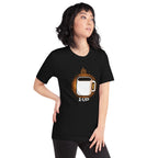 Playera 1 Up Pixel Coffee Mug Amber Glow - Modelo femenina