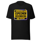 Playera Advertencia Espécimen Desconocido No Tocar - Frente grande