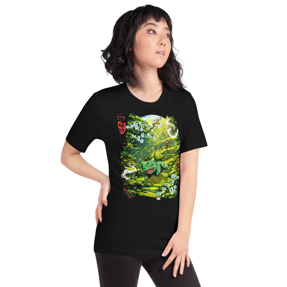 Playera Bulbasaur Sunlit Blossom Forest - Modelo femenina