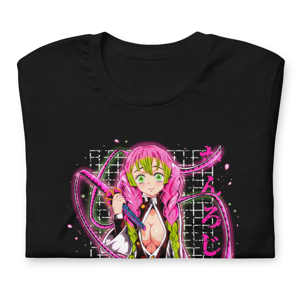Playera Demon Slayer Mitsuri Kanroji Neon Pink Glow - Doblado