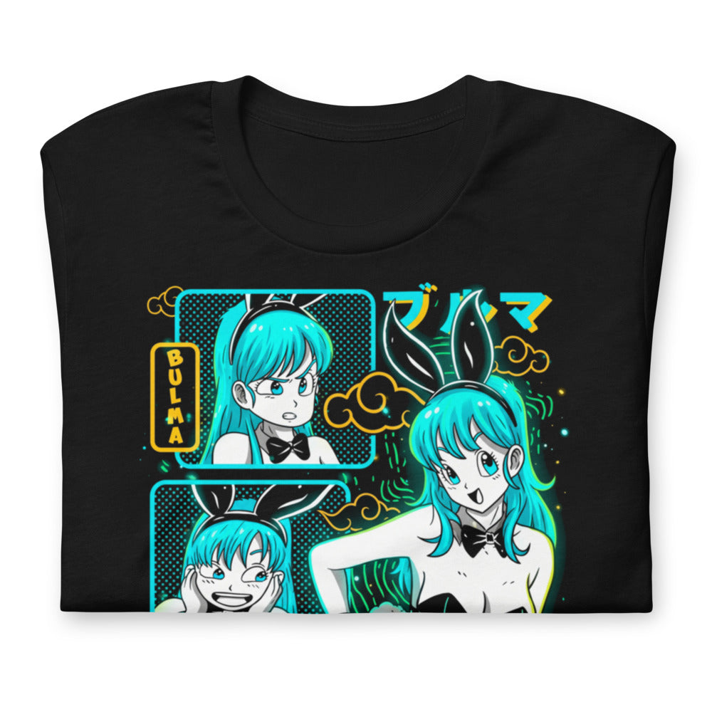 Playera Dragon Ball Bulma Neon Panels Dragon Radar - Doblado