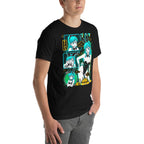 Playera Dragon Ball Bulma Neon Panels Dragon Radar - Modelo masculino lateral