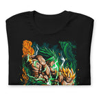 Playera Dragon Ball Goku Vs Broly Green Aura - Doblado