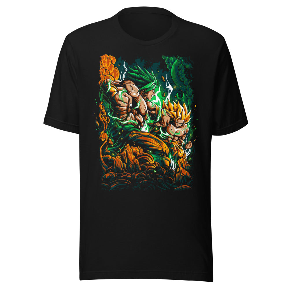Playera Dragon Ball Goku Vs Broly Green Aura - Frente grande