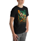 Playera Dragon Ball Goku Vs Broly Green Aura - Modelo masculino lateral