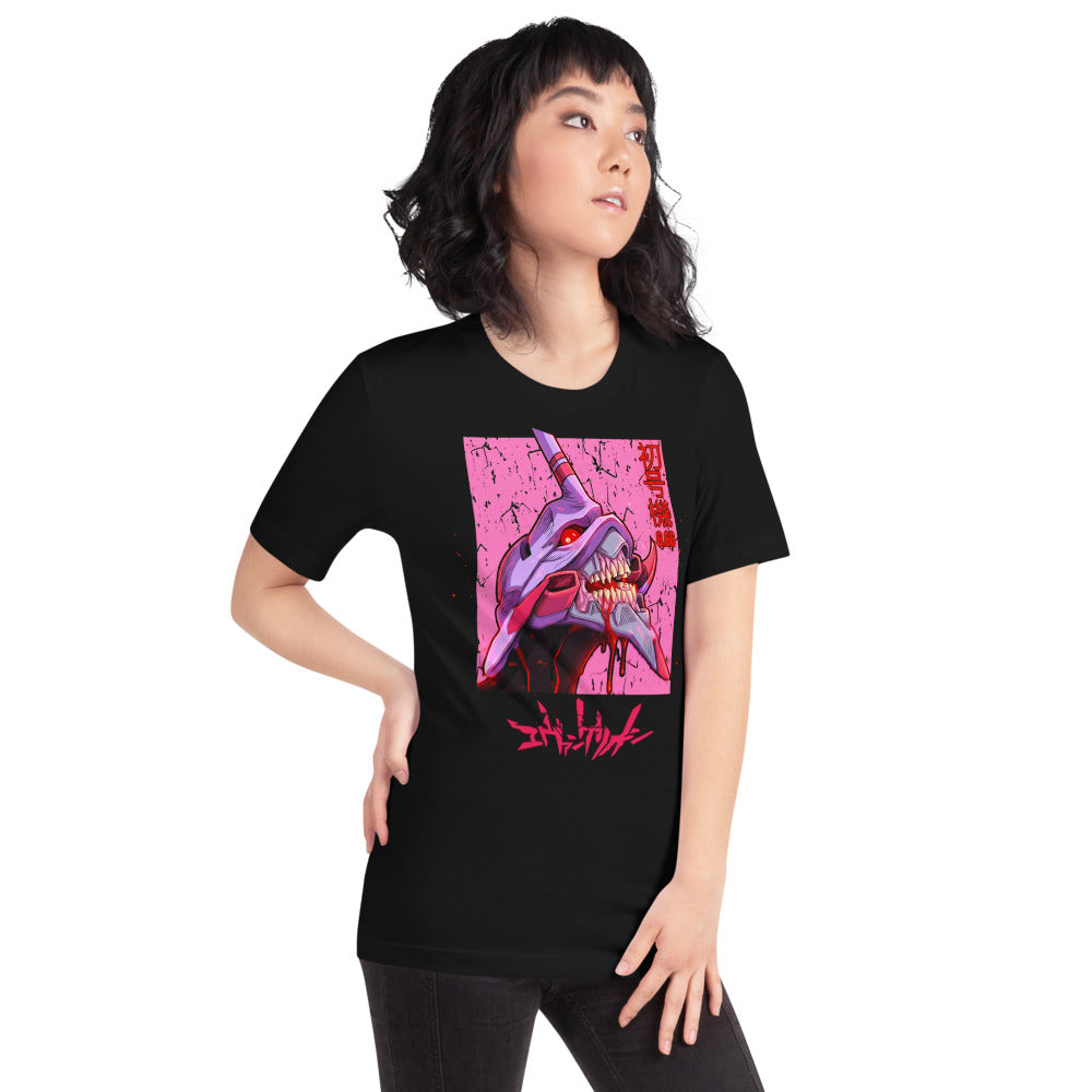 Playera Evangelion Eva 01 Berserk Pink - Modelo femenina