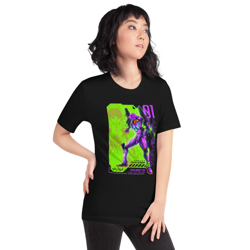 Playera Evangelion Eva 01 Shinji Ikari Nerv - Modelo femenina