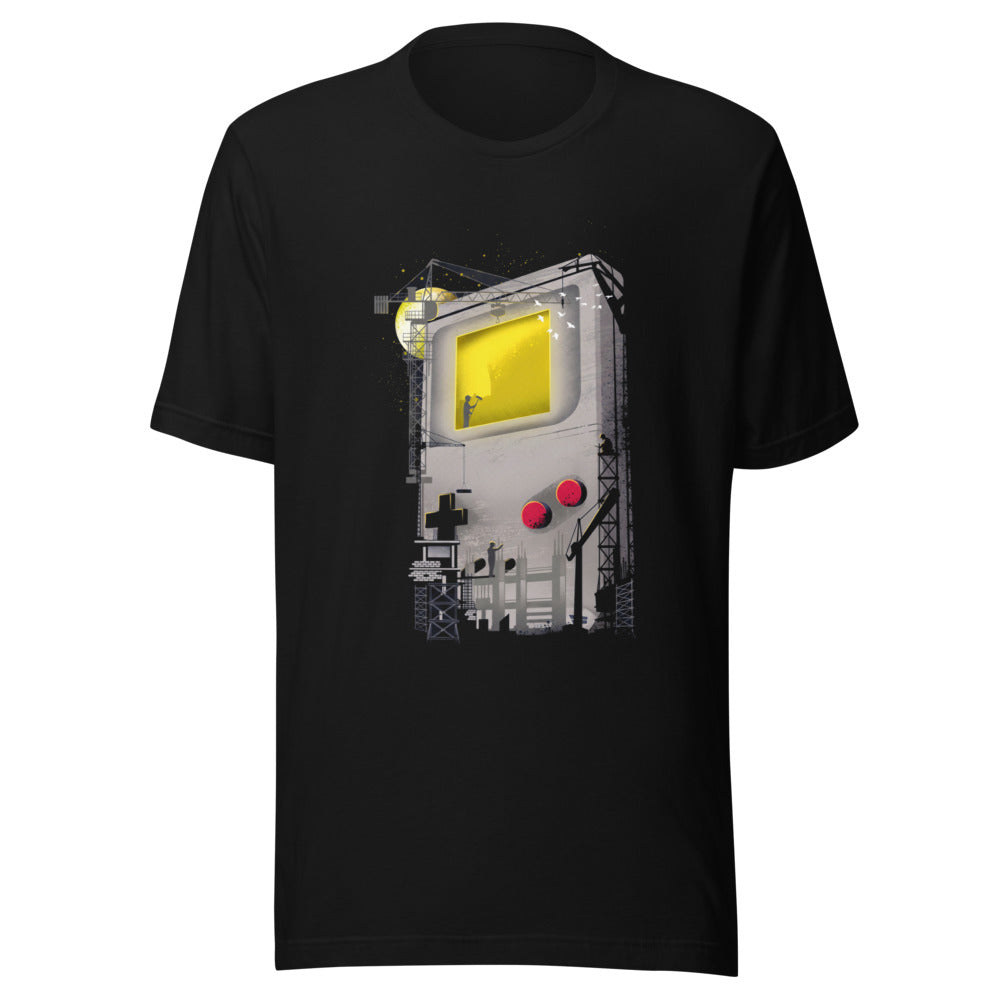 Playera Game Boy Under Construction Tower Cranes - Frente grande
