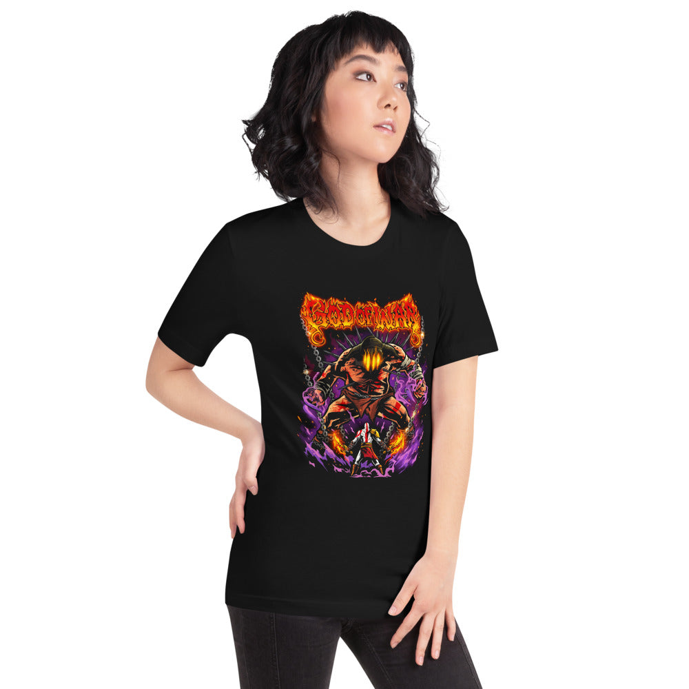 Playera God Of War Kratos Chained Giant - Modelo femenina