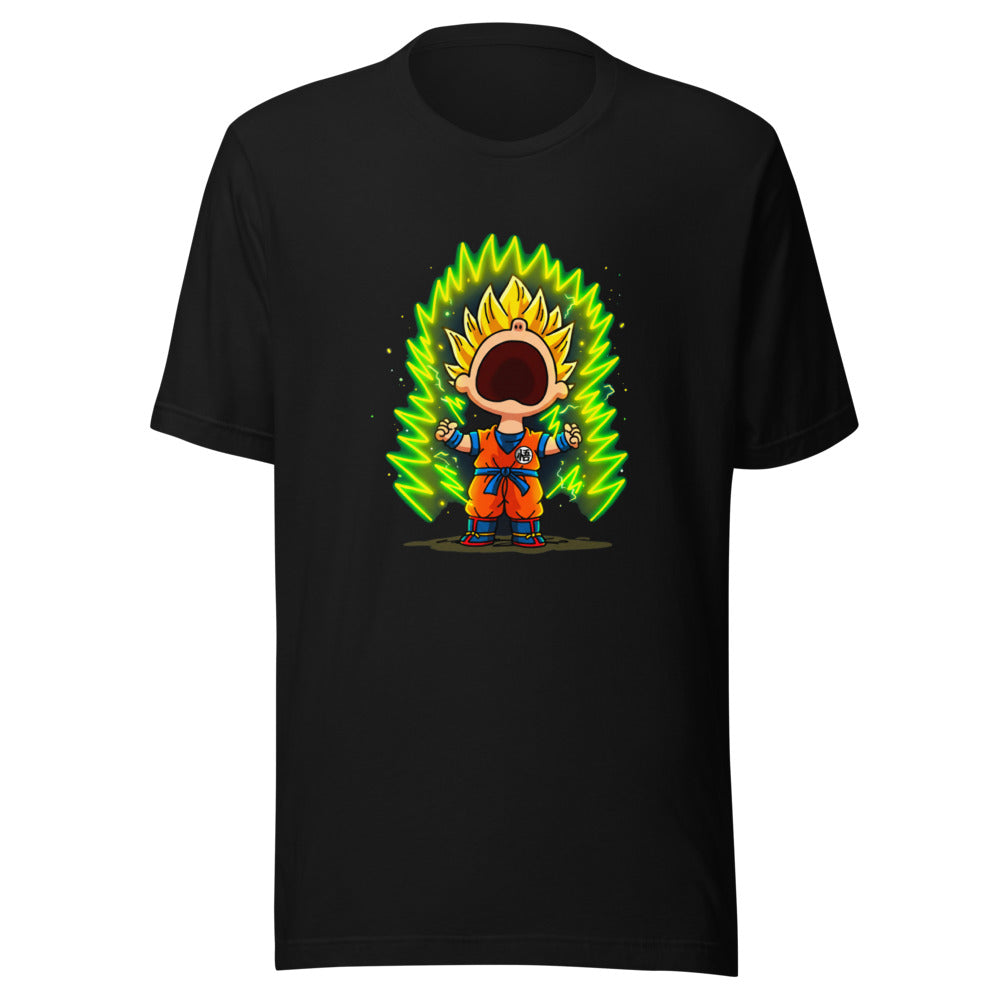Playera Goku Super Saiyan Peanuts Scream Green Aura - Frente grande