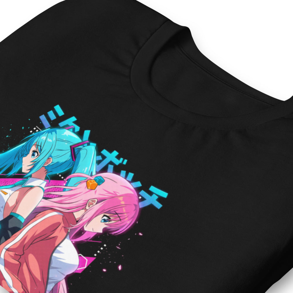 Playera Hatsune Miku Bocchi Back To Back Neon - Doblado zoom