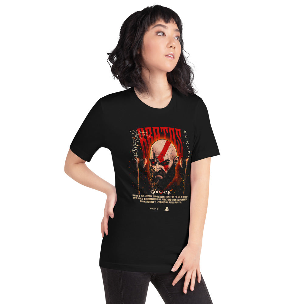 Playera Kratos God Of War Glowing Red Eyes - Modelo femenina