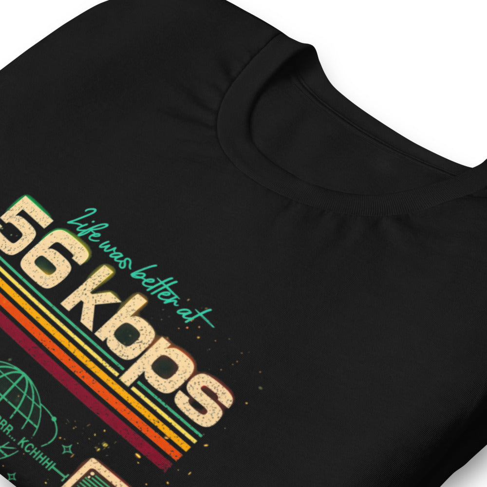 Playera Life Was Better At 56 Kbps - Doblado zoom