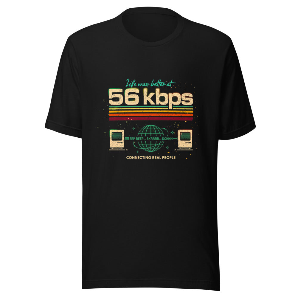 Playera Life Was Better At 56 Kbps - Frente grande