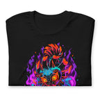 Playera Majora's Mask Skull Kid Neon Purple Flames - Doblado