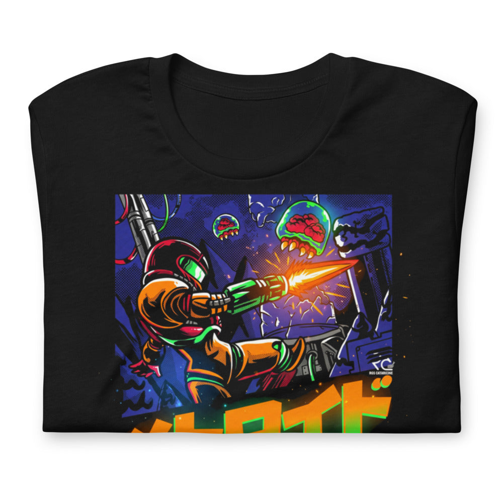 Playera Metroid Samus Retrogaming Katakana Box - Doblado