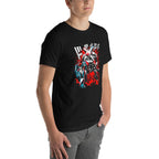 Playera Metroid Samus Vs EMMI Robot Katakana Burst - Modelo masculino lateral