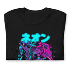 Playera Neon Gas Mask Girl Cyberpunk Armor - Doblado