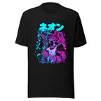 Playera Neon Gas Mask Girl Cyberpunk Armor - Frente grande