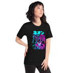 Playera Neon Gas Mask Girl Cyberpunk Armor - Modelo femenina