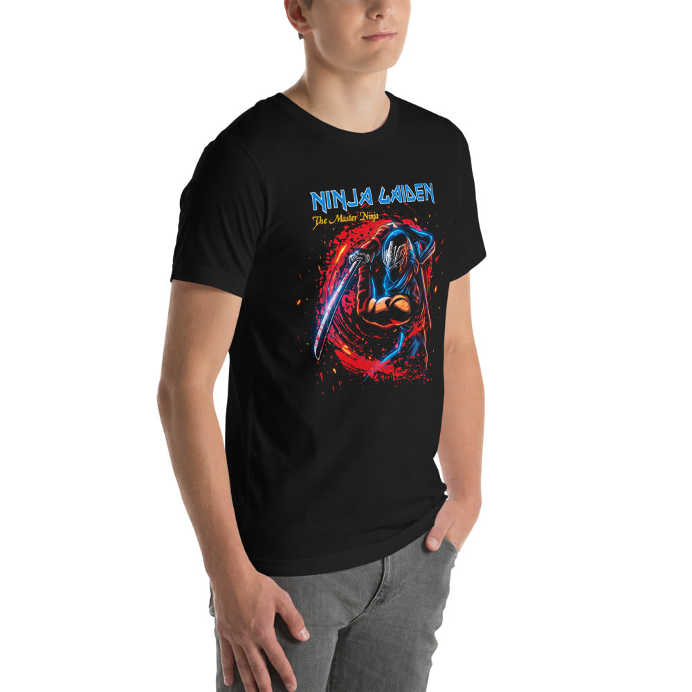 Playera Ninja Gaiden The Master Ninja Ryu Hayabusa - Modelo masculino lateral