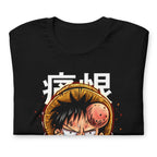 Playera One Piece Luffy Crying Swollen Lips Kanji - Doblado