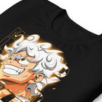 Playera One Piece Luffy Gear 5 Nika Gold Typography - Doblado zoom
