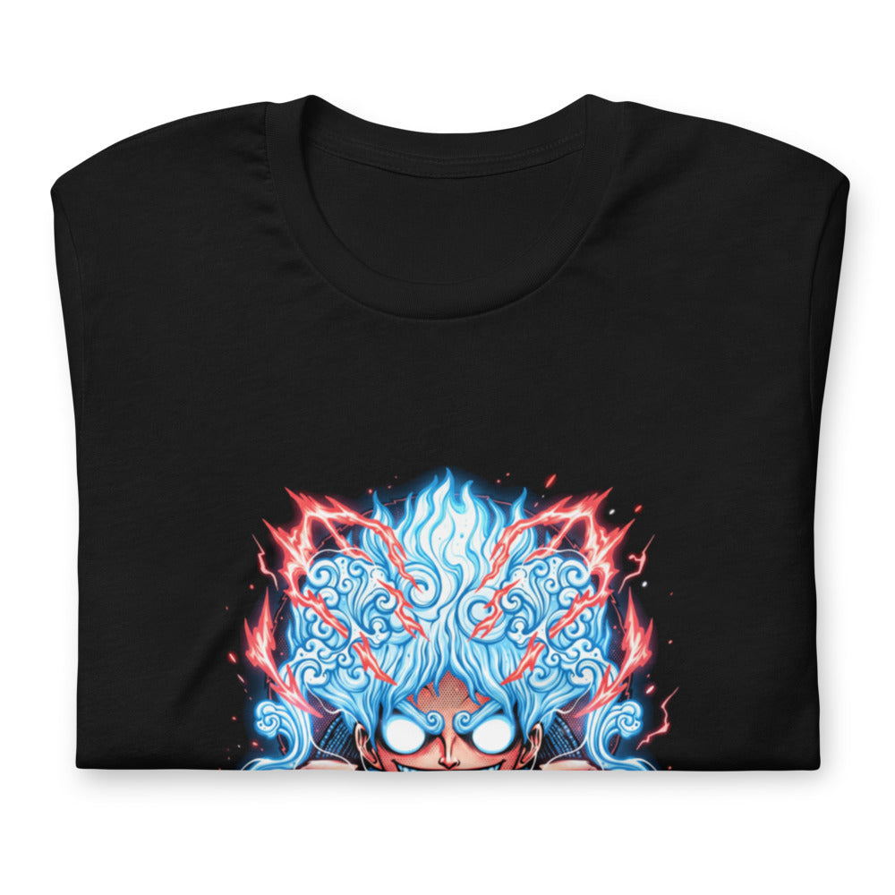 Playera One Piece Luffy Gear 5 Red Lightning - Doblado