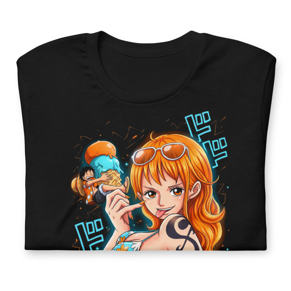 Playera One Piece Nami Ice Cream Summer - Doblado
