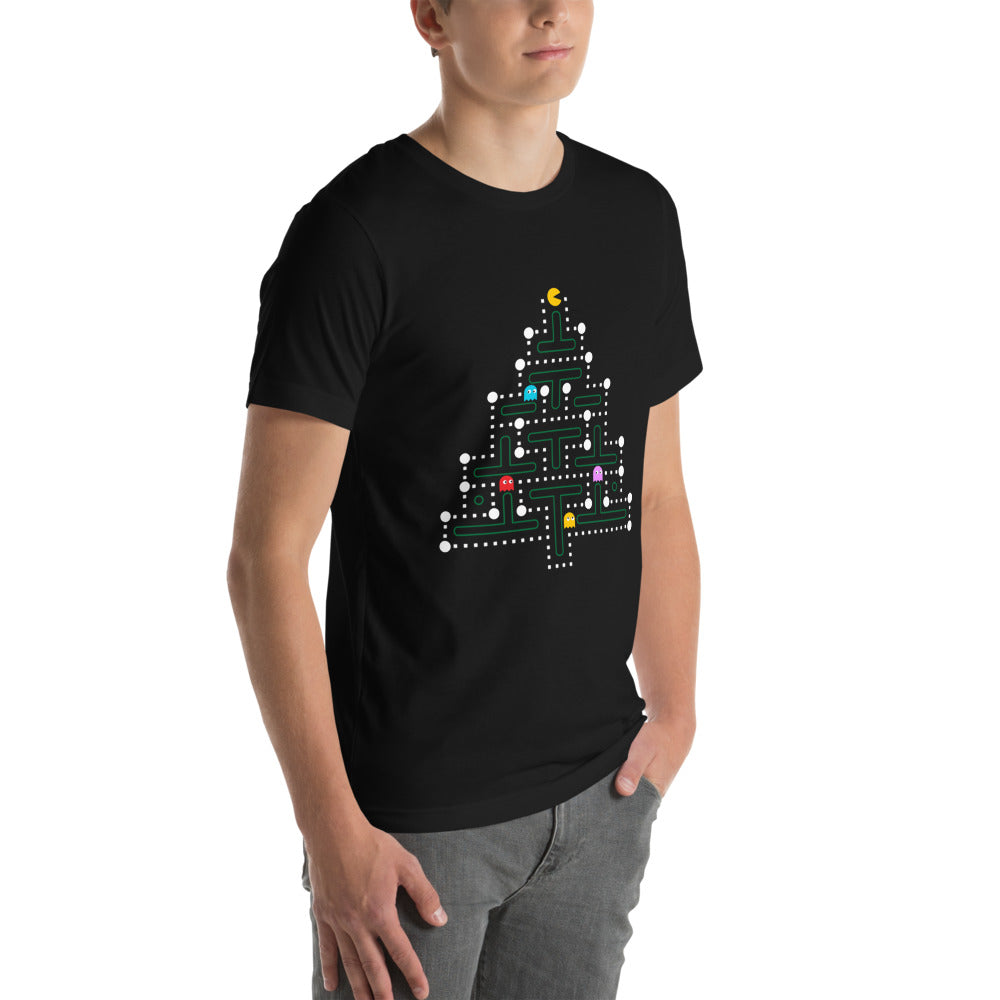 Playera Pixelated Holidays - Modelo masculino lateral