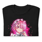 Playera Re Zero Ram Pink Maid Splash - Doblado