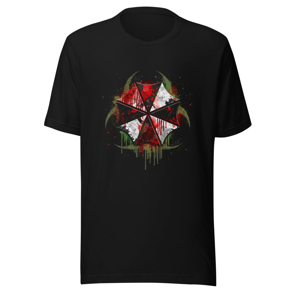 Playera Resident Evil Umbrella Biohazard Grunge Logo - Frente grande