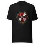 Playera Resident Evil Umbrella Biohazard Grunge Logo - Frente grande