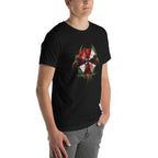 Playera Resident Evil Umbrella Biohazard Grunge Logo - Modelo masculino lateral