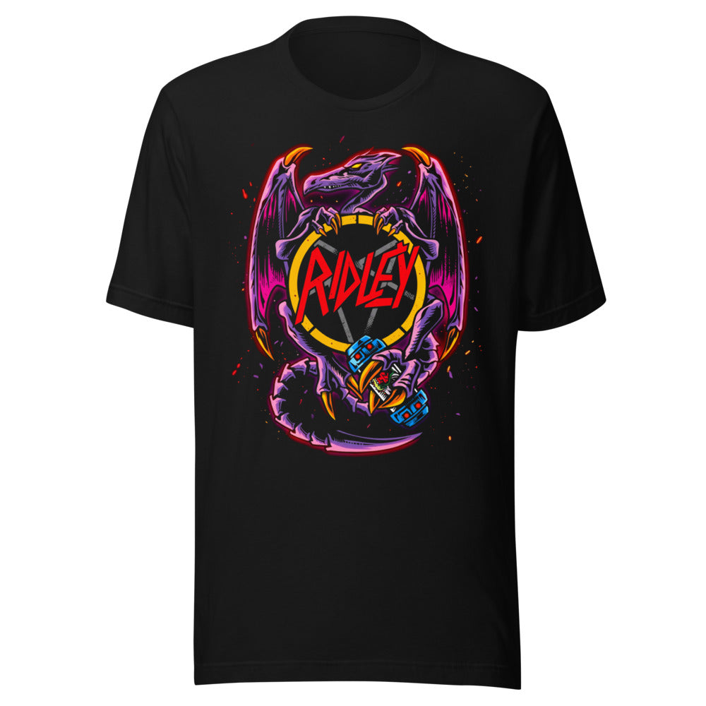 Playera Ridley Metroid Metal Logo Pentagram Dragon - Frente grande