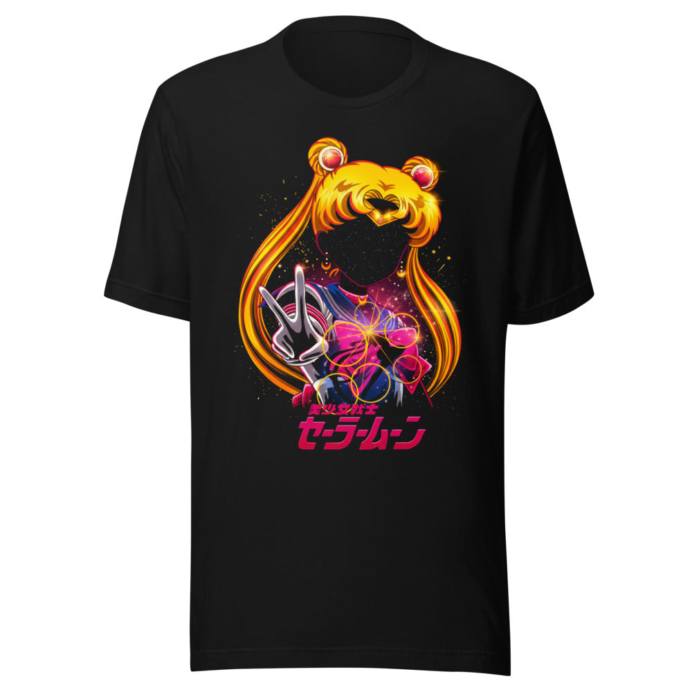 Playera Sailor Moon Galaxy Face Peace Sign - Frente grande