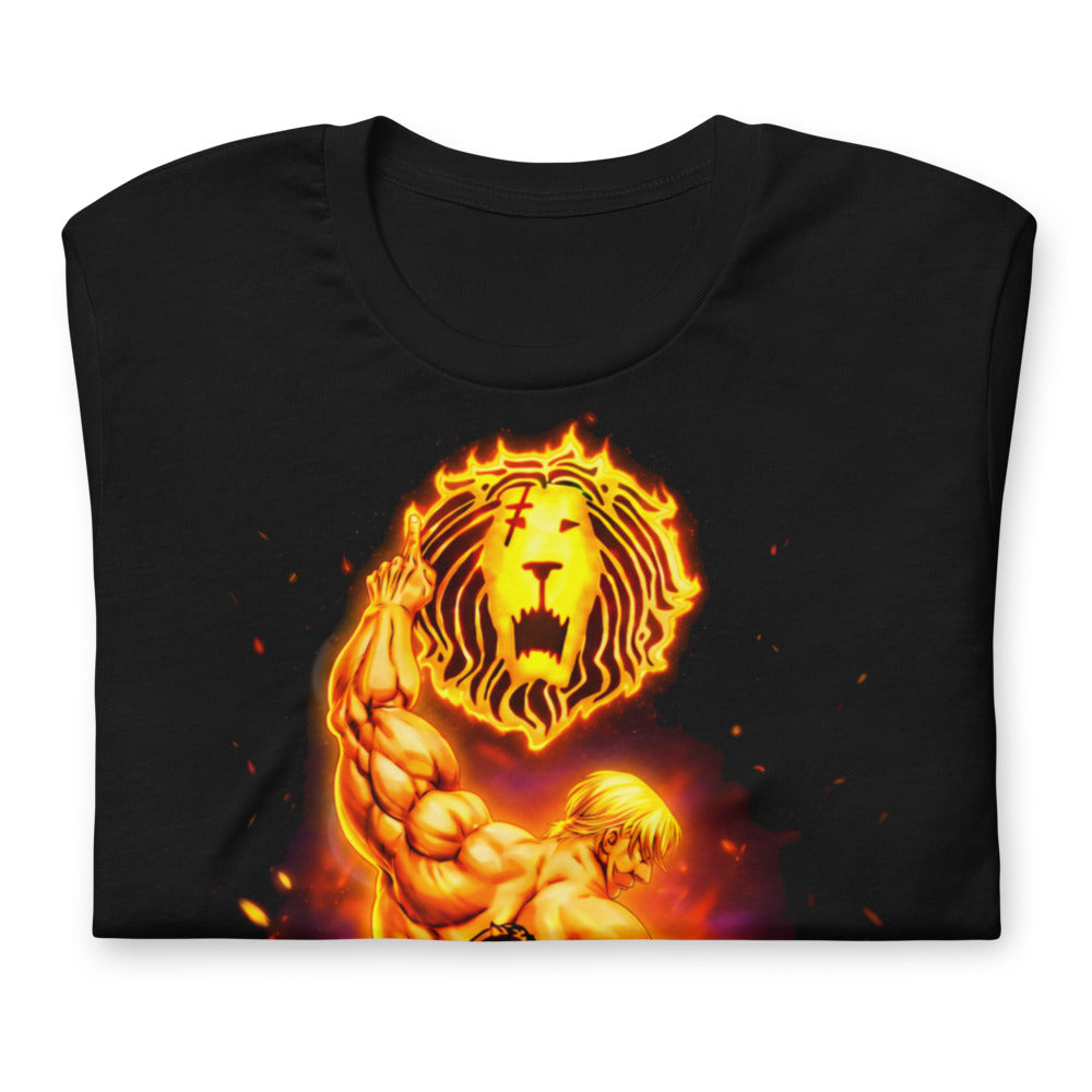 Playera Seven Deadly Sins Escanor Flaming Lion Emblem - Doblado