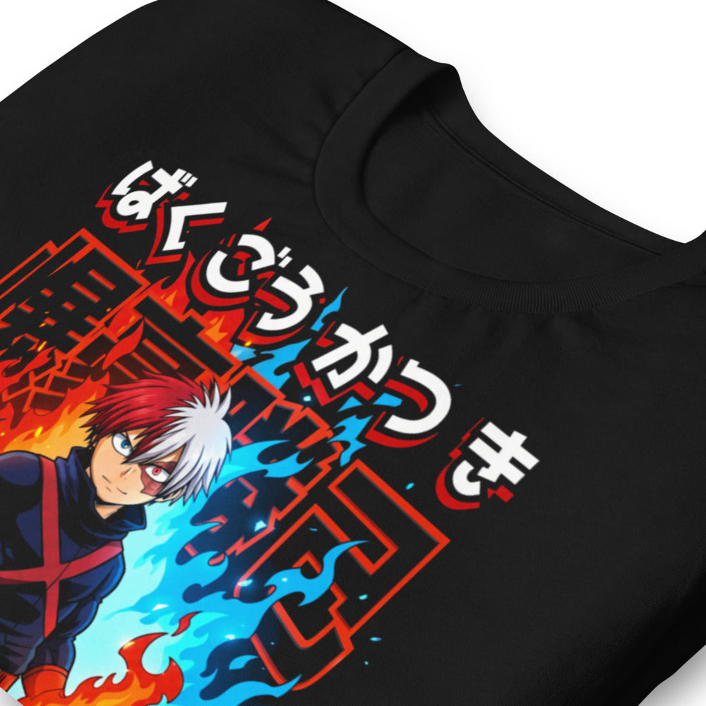 Playera Todoroki Fire And Ice My Hero Academia - Doblado zoom