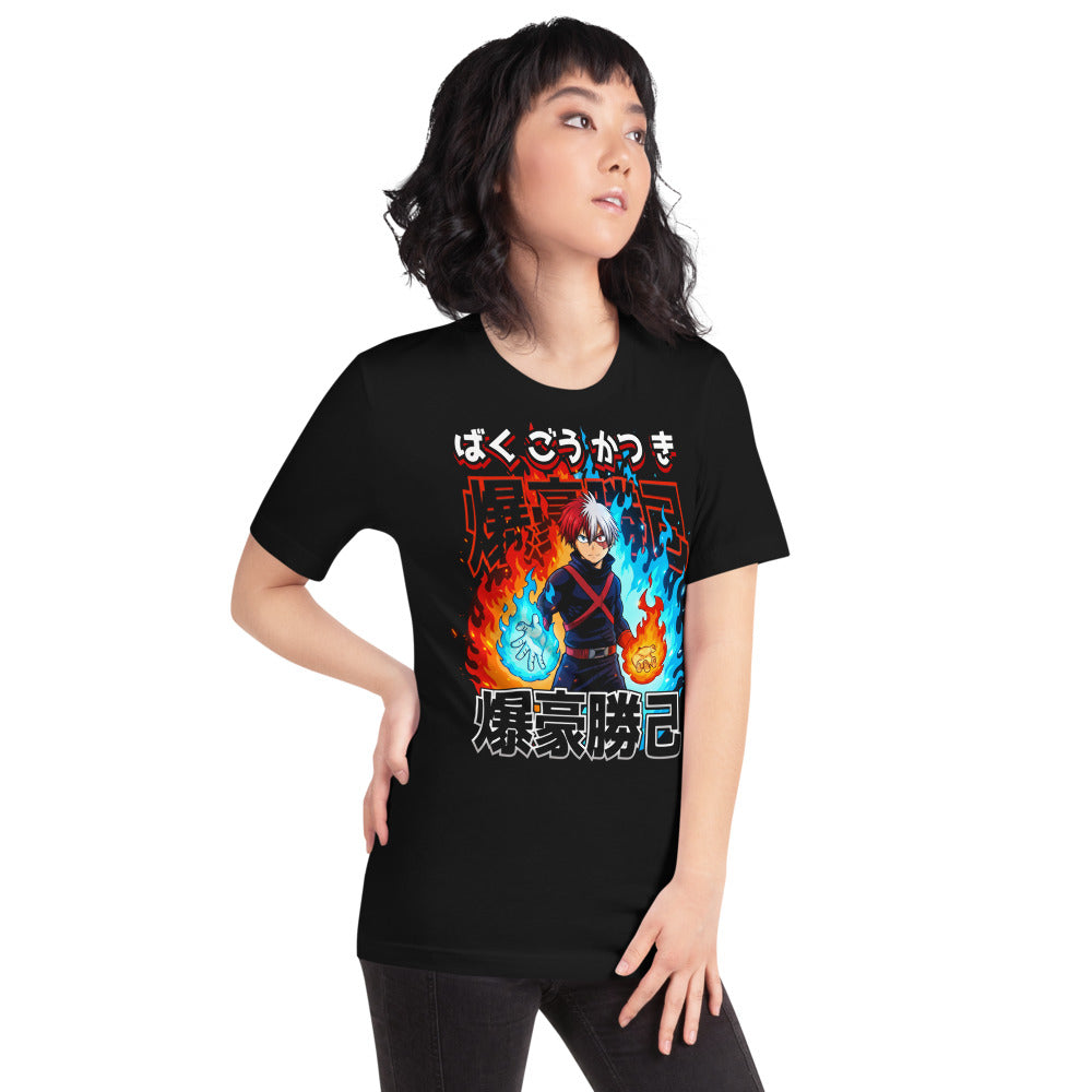 Playera Todoroki Fire And Ice My Hero Academia - Modelo femenina