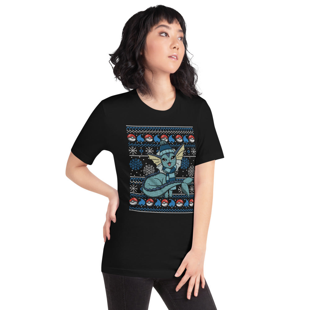 Playera Vaporeon Navideño - Modelo femenina