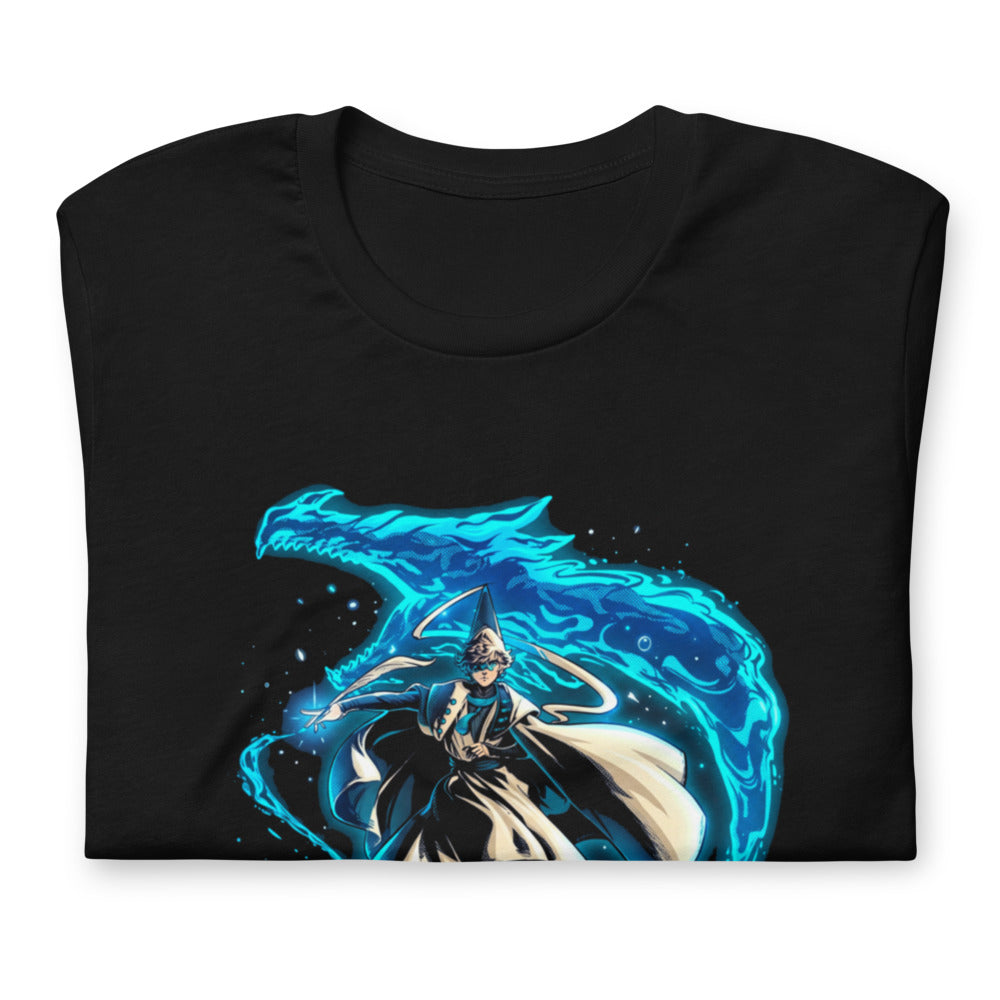 Playera Water Wizard Blue Dragon Splash - Doblado