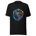 Playera Zelda Hylian Shield Triforce Blue Brushstroke - Frente grande