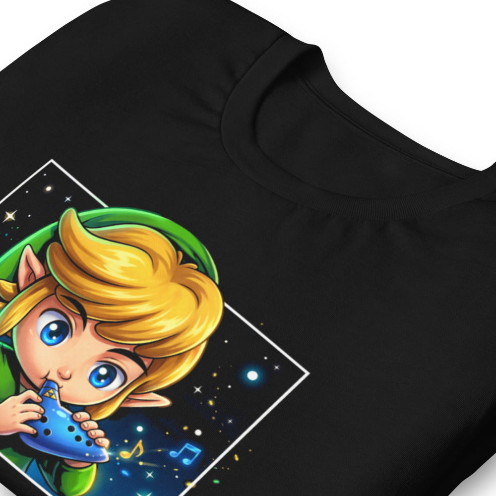 Playera Zelda Link Chibi Ocarina Melody - Doblado zoom