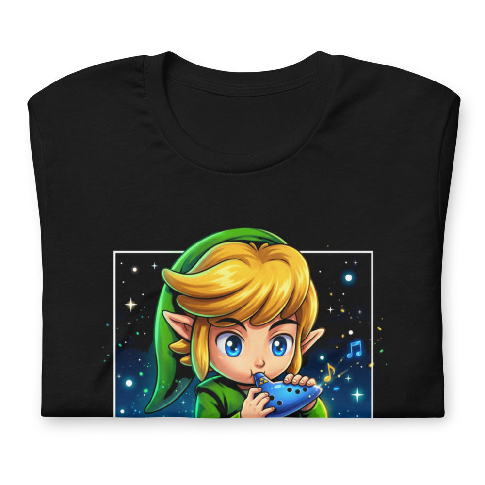 Playera Zelda Link Chibi Ocarina Melody - Doblado