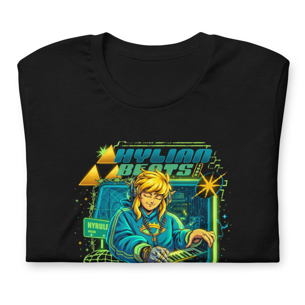 Playera Zelda Link Hylian Beats Synth - Doblado