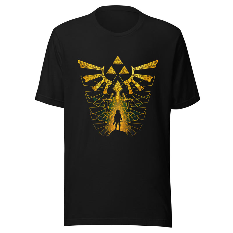 Playera Zelda Link Silhouette Golden Hylian Crest - Frente grande