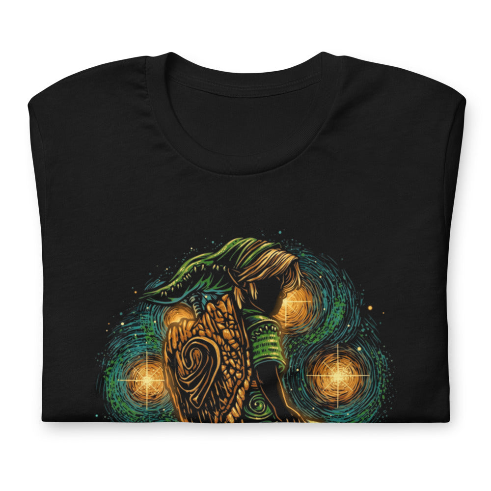 Playera Zelda Link Starry Night Ocarina - Doblado