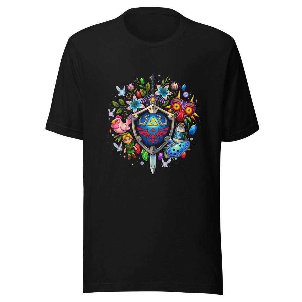 Playera Zelda Tattoo Flash Majoras Mask Rupees - Frente grande