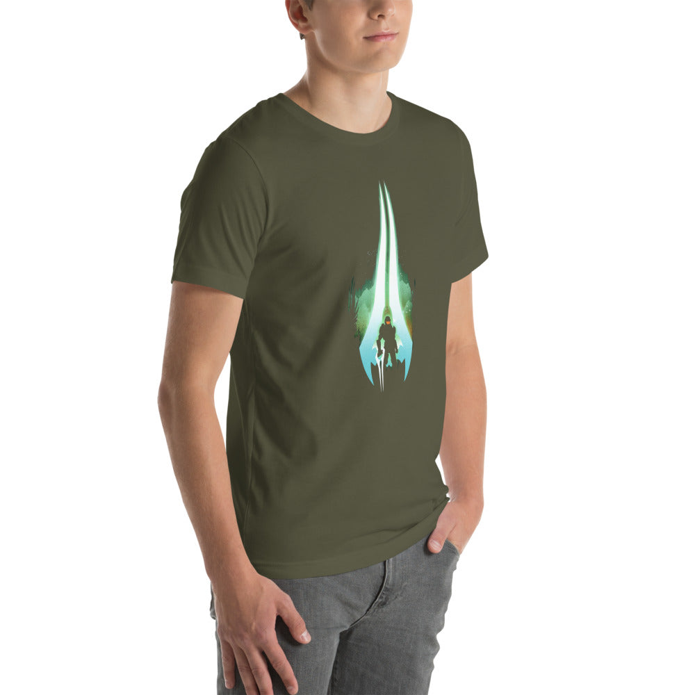 Playera Master Chief Halo - Modelo masculino lateral